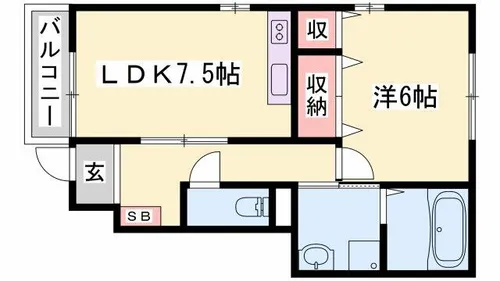 兵庫県姫路市勝原区熊見【アパート】の間取り