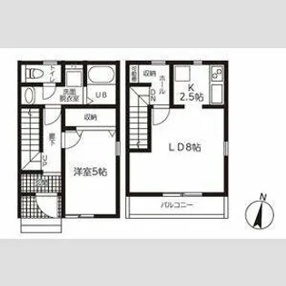 リーブルファイン東水代【105号室】の間取り