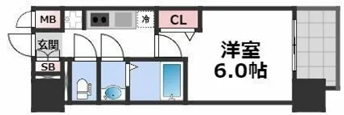 プレサンス大正フレンジ【6階】の間取り
