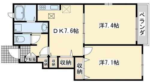 レジデンス根来【1階】の間取り