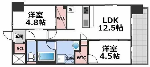 スプランディッド城東関目【3階】の間取り