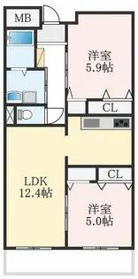 大阪府和泉市伯太町1丁目【マンション】の間取り