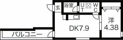 レスペデザ道徳【3階】の間取り