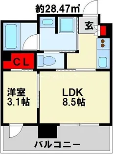 RJRプレシア西小倉駅前【507号室】の間取り