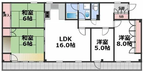 ラパンジール恵美須4【9階】の間取り