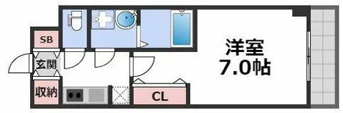 S-RESIDENCE難波大国町Deux【2階】の間取り