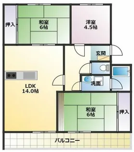 ユトリロ前田南【4階】の間取り