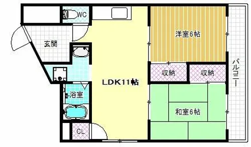 滝谷ユタカハイツ【1階】の間取り