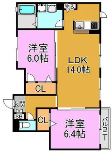 シャーメゾン宮ノ前【1階】の間取り