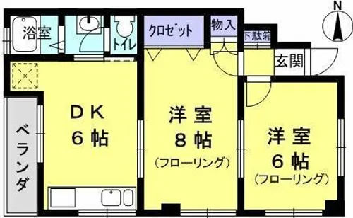 川上マンション【1階】の間取り