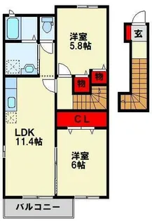 グラースシャルマン【2階】の間取り