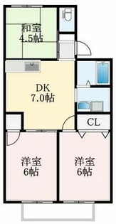 大阪府堺市東区大美野【アパート】の間取り
