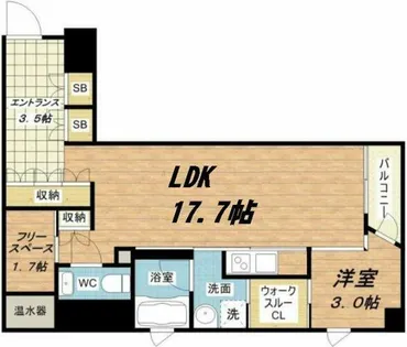 アーバンフラッツ瓦町【7階】の間取り
