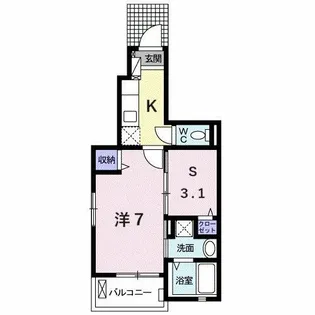 プチフローラ北野田Ⅰ【1階】の間取り