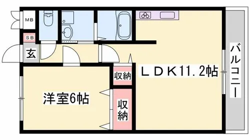 イーグレットハウス【A203号室】の間取り