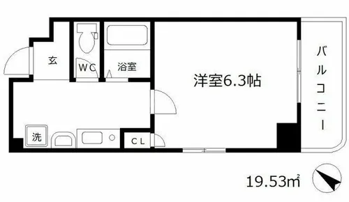 プレジール福島【5階】の間取り