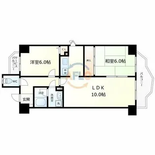 オーセント住之江【3階】の間取り