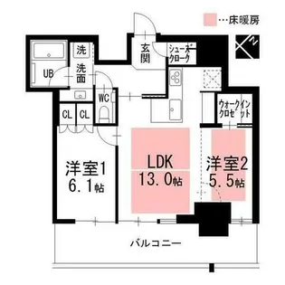グランドメゾンThe池下ガーデンタワー2204【22階】の間取り