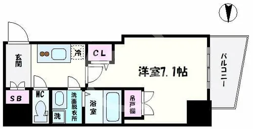 エスグランデ難波サウス【13階】の間取り