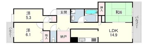 赤羽グリーンタウン【4階】の間取り