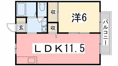 サンライフ森の西 B棟【205号室】の間取り