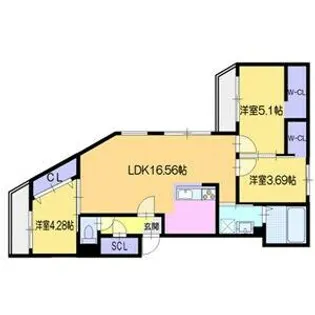 ラ・シュエット札幌駅【401号室】の間取り