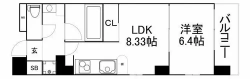 コンソラーレ上町台II【8階】の間取り