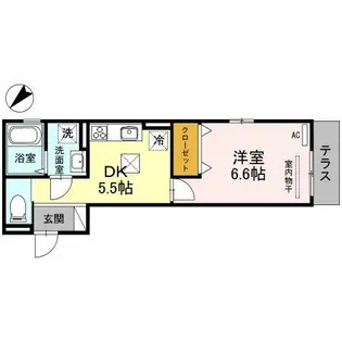 メゾンキンメイ【1階】の間取り