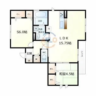 グランドゥール【1階】の間取り