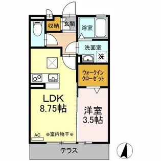 ハイツ新開【106号室】の間取り