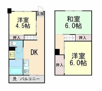鶴甲コーポ25号館【2階】の間取り