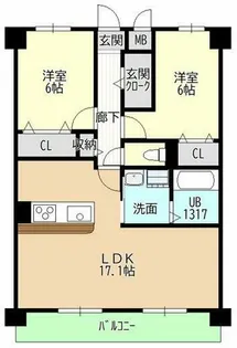 ヒルザコートⅡ【1階】の間取り