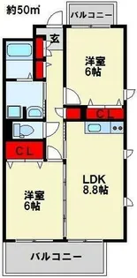 グランディ下曽根【8階】の間取り