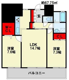 クラシオン木町アネックス【906号室】の間取り