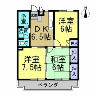 プラムガーデンKATO【2E号室】の間取り