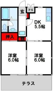 ビーライン上吉田 B棟【102号室】の間取り