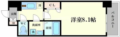 エスリードレジデンス弁天町グランデ【2階】の間取り