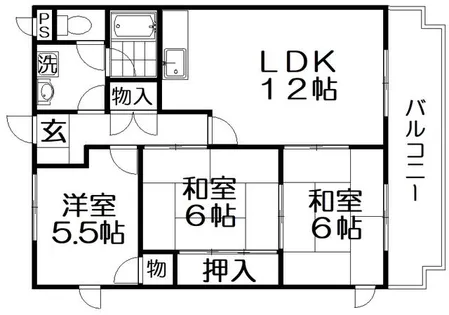 ル・ヴェール印吟【203号室】の間取り
