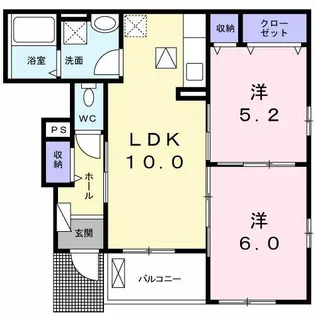 プランドル・レーヴ Ⅲ【1階】の間取り