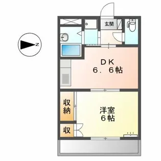 クイーンパレス羽根井【2階】の間取り