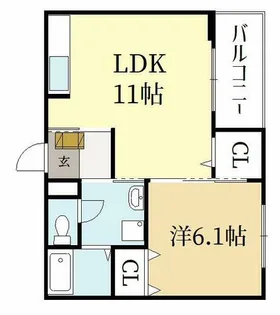 ルル オブ 蛇塚 プログレッソ【2階】の間取り