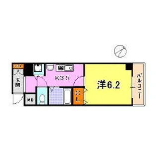 スワンズ神戸三宮イースト【6階】の間取り