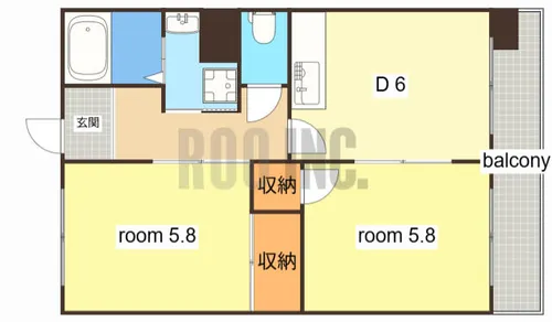 大栄・十二所前レジデンス【502号室】の間取り