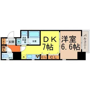 レジディア高岳【7階】の間取り