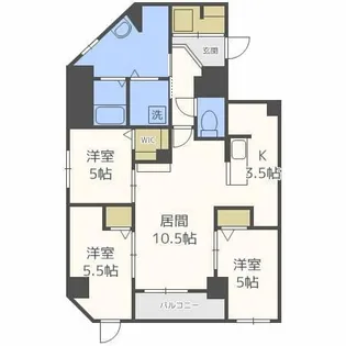 フランセレジデンシアスイート南麻生【6階】の間取り