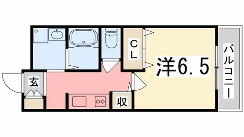 ハイツ中浜【202号室】の間取り