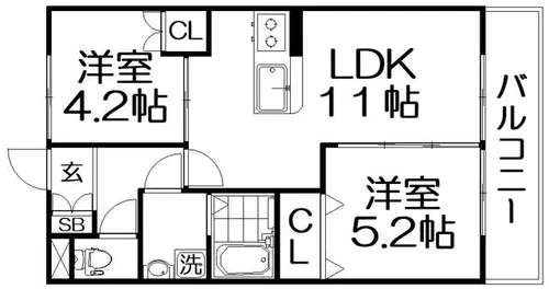 メゾンヴィオレ翔開【3階】の間取り