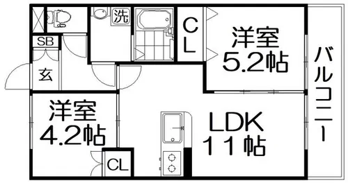 メゾンヴィオレ翔開【2階】の間取り