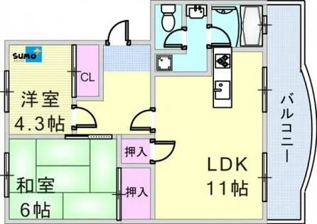 第一イワサキビル【204号室】の間取り