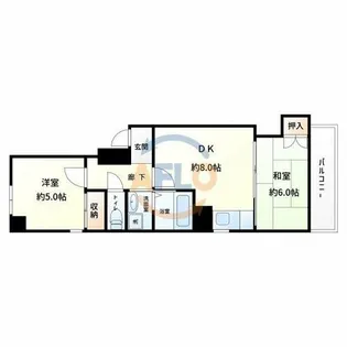 アクトワン新町【5階】の間取り